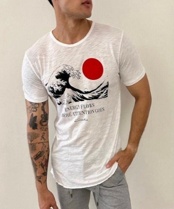 Energy Flows (White) 100% USA Cotton