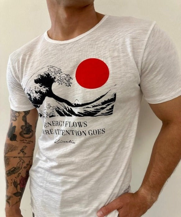 Energy Flows (White) 100% USA Cotton