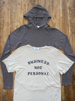 Summer Casual Bundle (4 Corners Hoodie Ash Gray and "Business, Not Personal" Dutch White) (