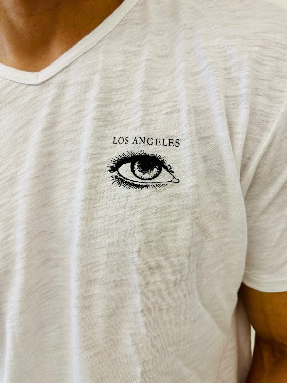 "Elevate Your Energy" on our 4 Corners Vneck (White)