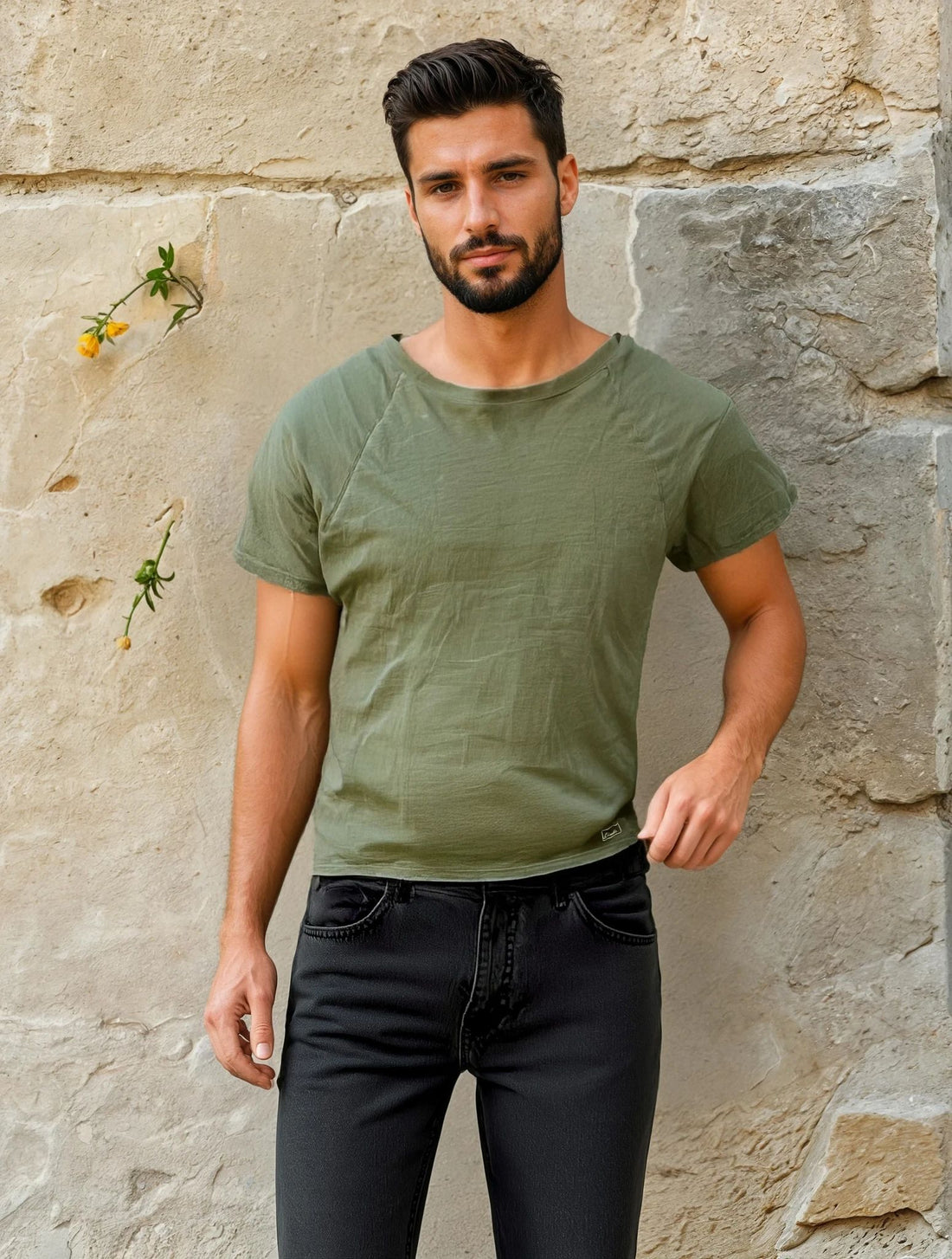 New Standard 4 Corners Raglan (Army Green) 100% USA Cotton