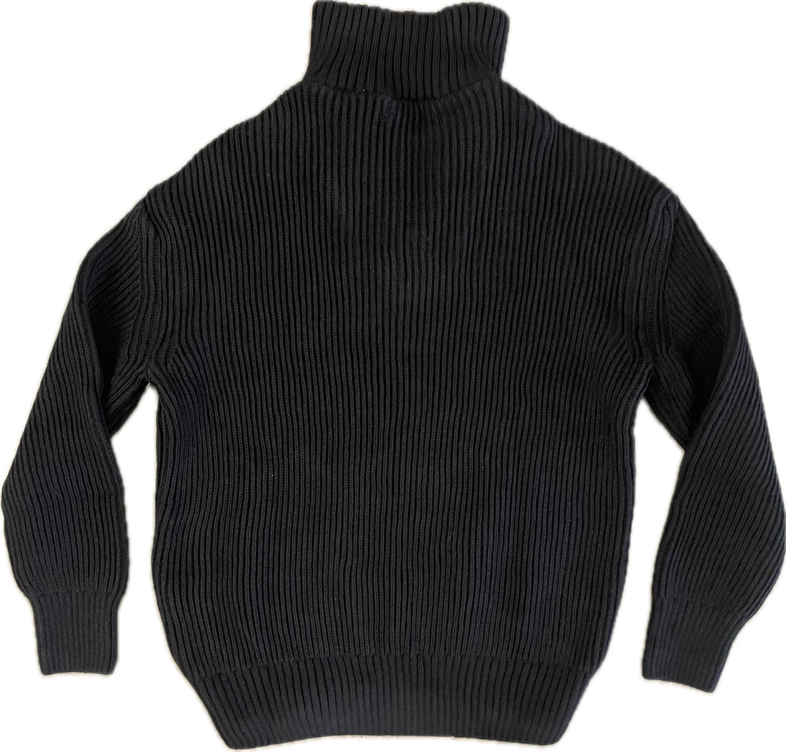 Newport Zip Long Sleeve (Raven Black with Steel Gray Interior Collar)