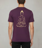 Zen Buddha on our 4 Corners V-neck (Plum)