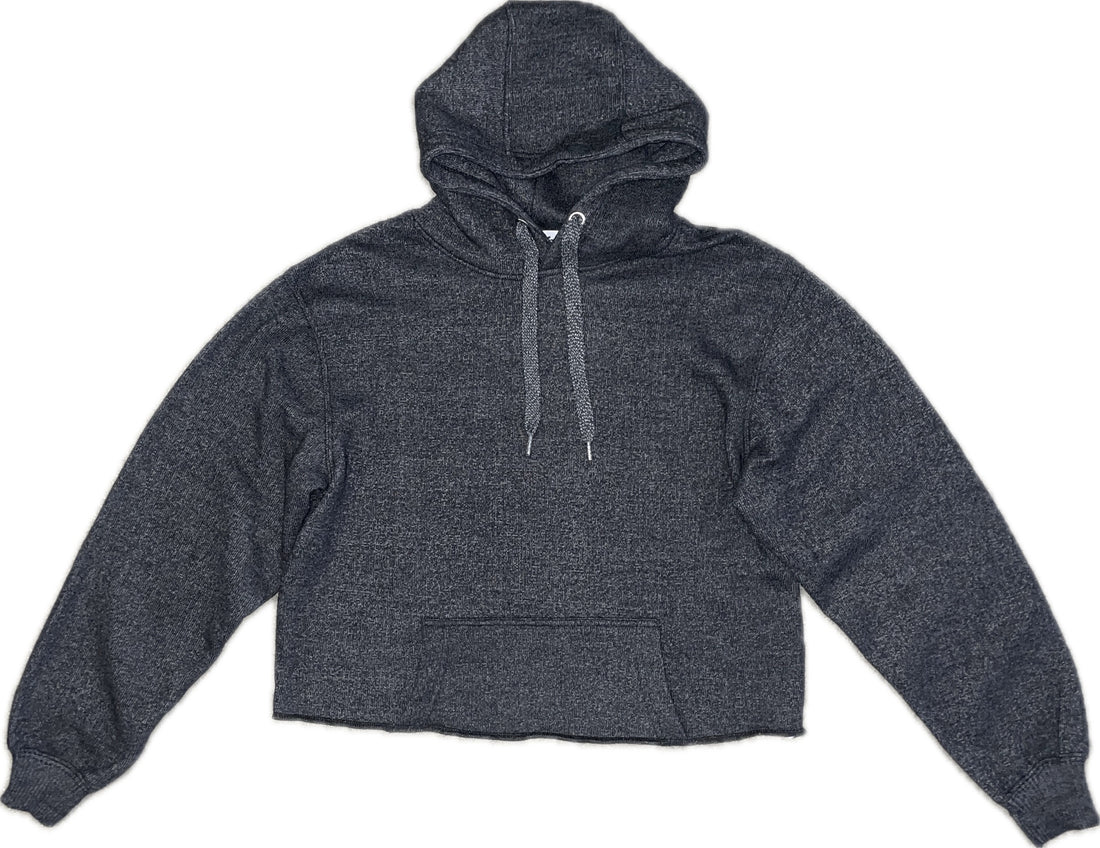Women's Half Moon Crop Hoodie (Heather Black)