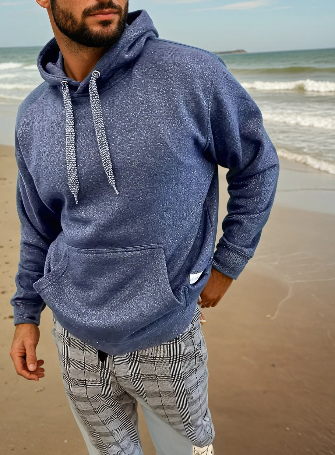 Half Moon Hoodie (Heather Navy)