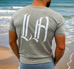 "LA" on 4 Corners V-neck (Khaki)