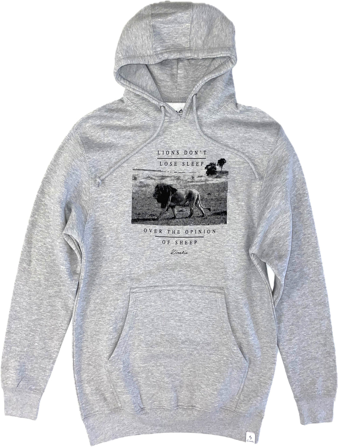 "LIONS DON'T LOSE SLEEP OVER THE OPINION OF SHEEP" Hoodie (Heather Grey)