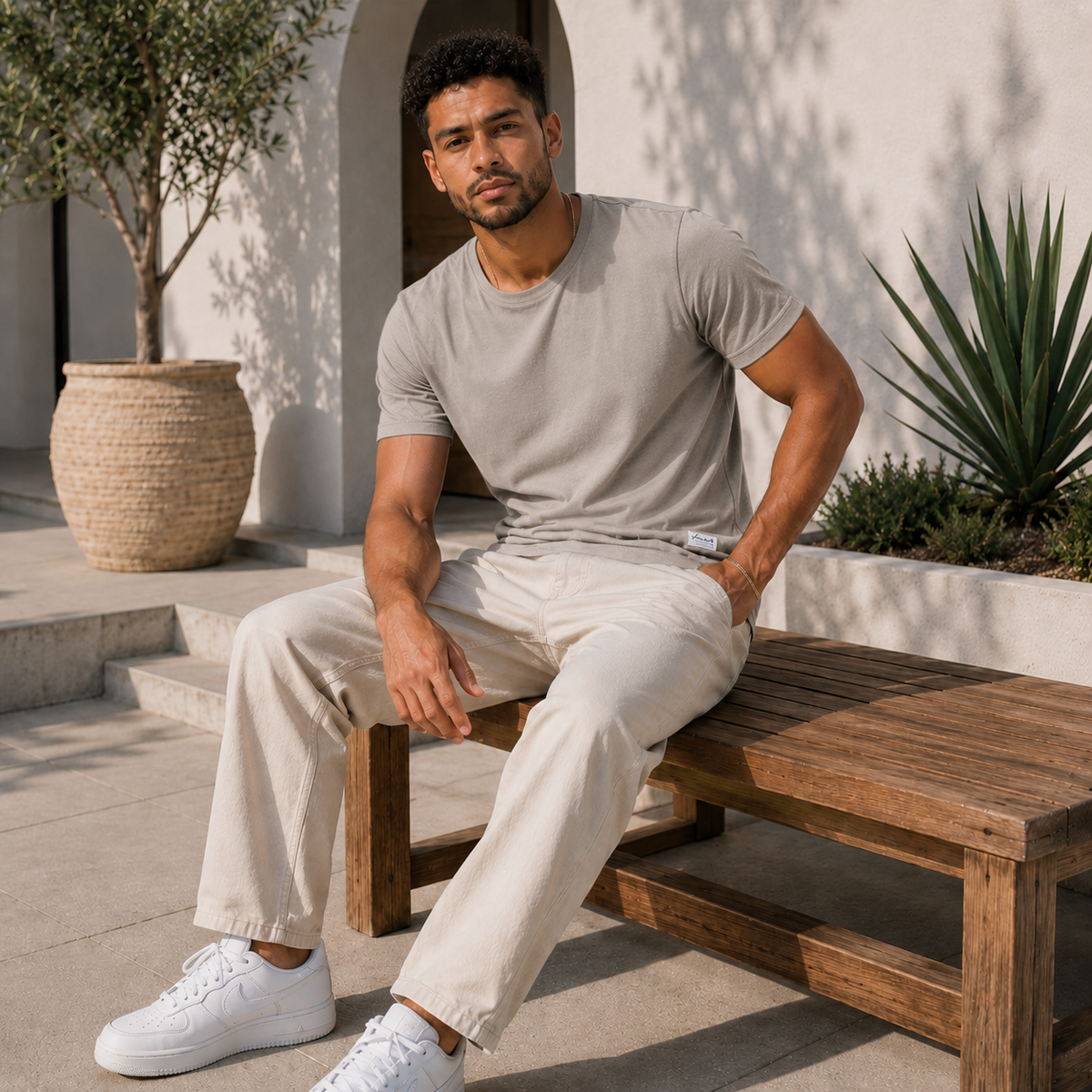 New Four Corners Tee Crew Organic - Stone