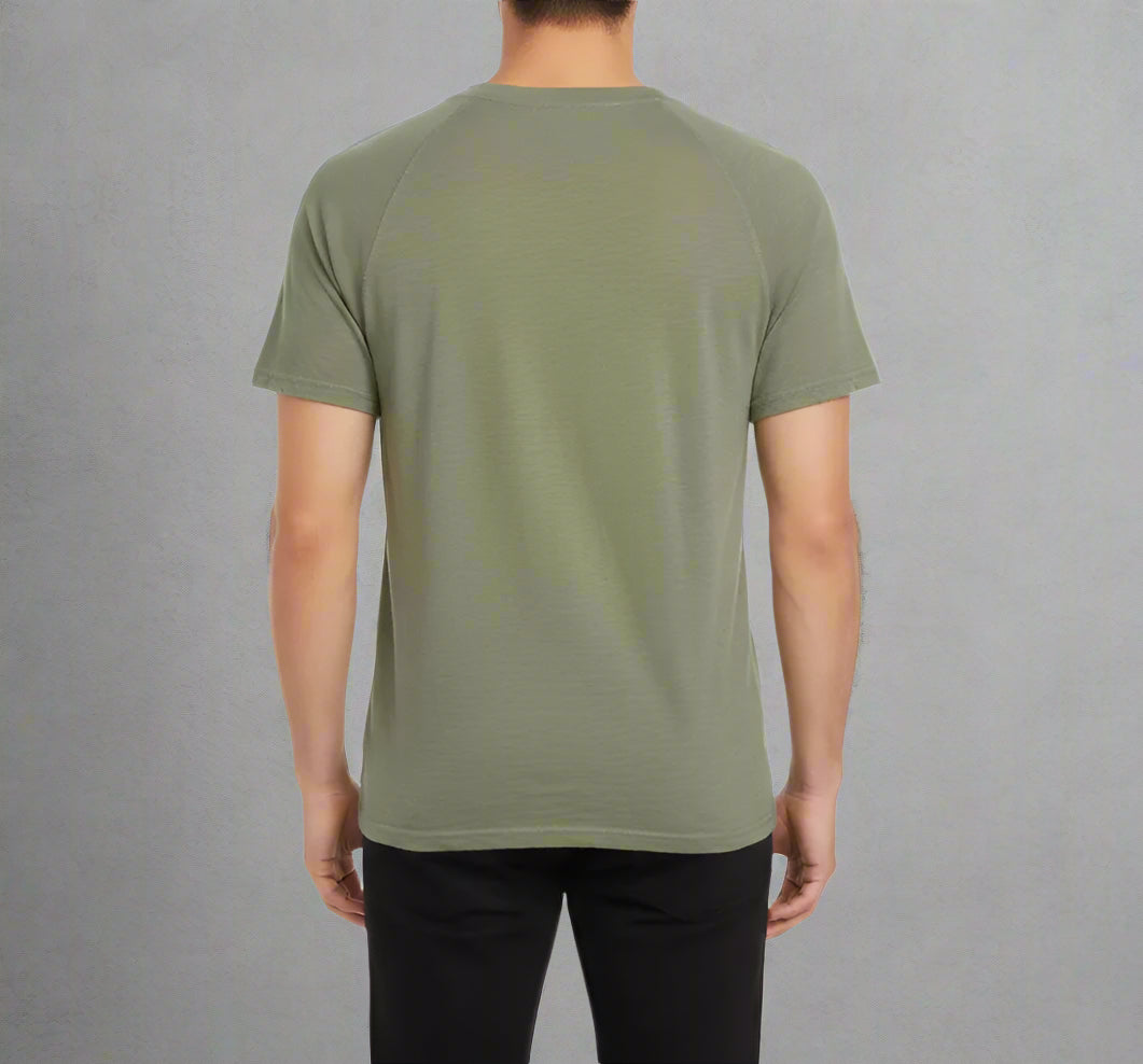 New Standard 4 Corners Raglan (Army Green) 100% USA Cotton