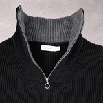 Newport Zip Long Sleeve (Raven Black with Steel Gray Interior Collar)