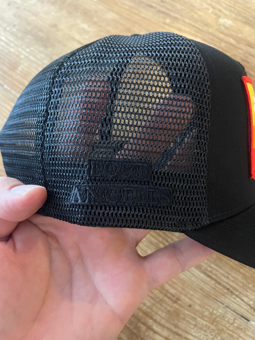 Rising Sun High Frequency Trucker Hat (Black with Sun-Blend patch)