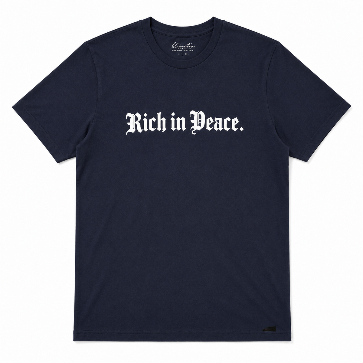 Rich in Peace Organic Tee (Navy or White)