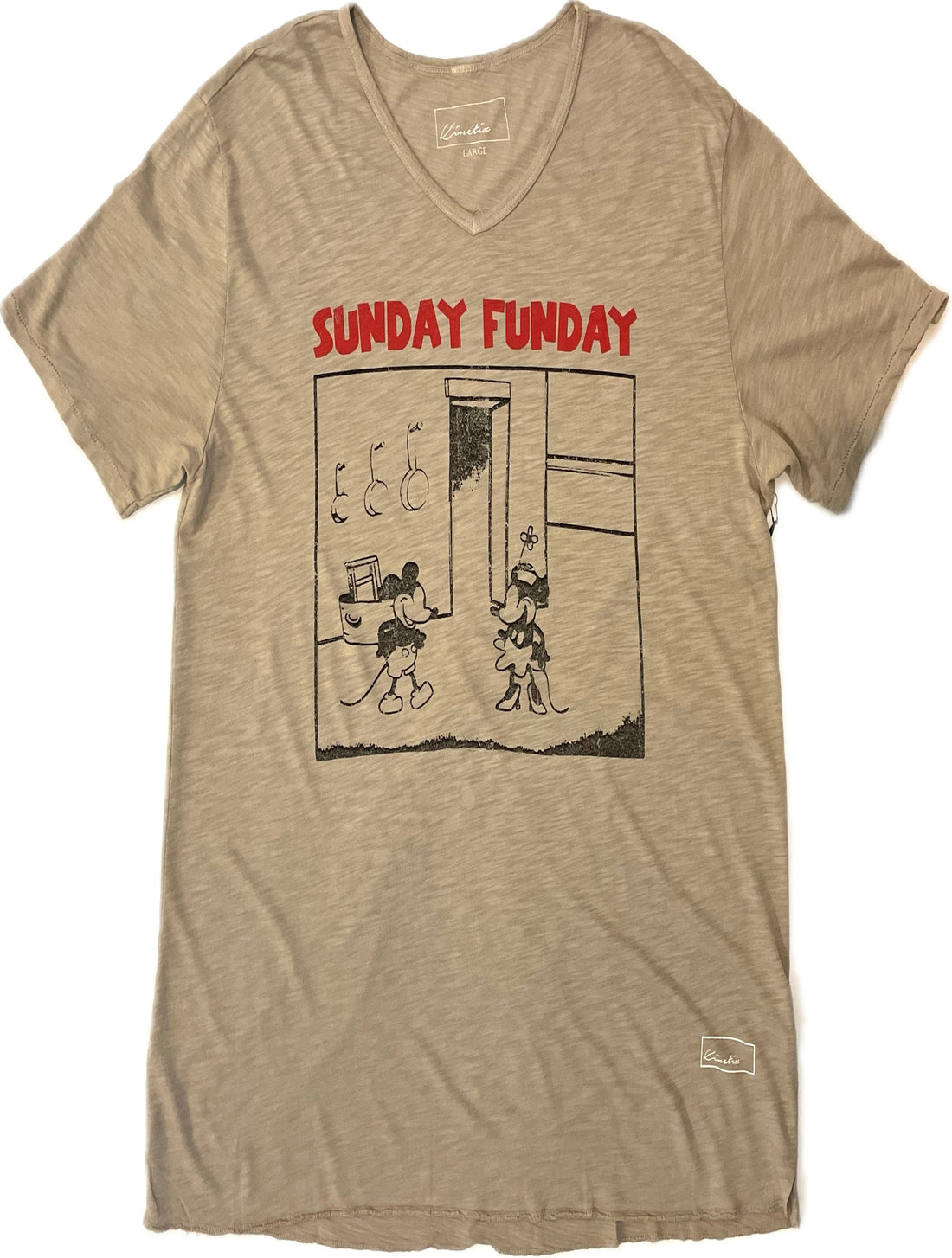 "Sunday Funday" on our 4 Corners V-neck (Khaki)