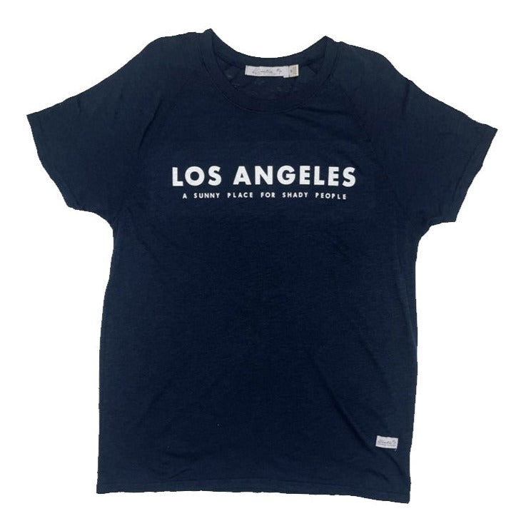 "Los Angeles, A Sunny Place for Shady People" on our 4 Corners New Standard Crew (Regal Navy)