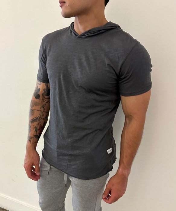 4 Corners Short Sleeve Hoodie (Dusk) 100% USA Cotton