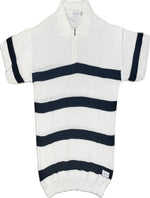 Del Mar Zip Polo (White and Black)