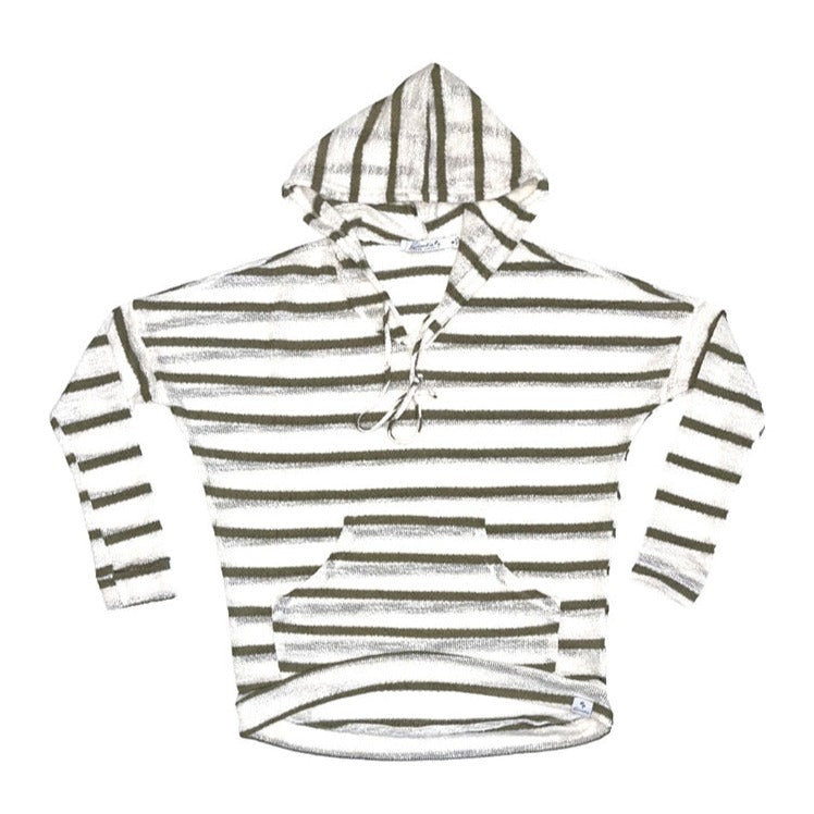 Women's Glass Beach Hoodie (Forest Green Stripe)
