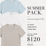 Summer Pack Four Corners Organic V-Neck Tees - Three Pack (Save $75)