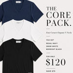 Core Four Corners Organic V-Neck Tees - Three Pack (Save $75)