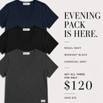 Evening Pack Four Corners Organic V-Neck Tees- Three Pack (Save $75)