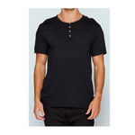 4 Corners V neck Henley Crew (Black)