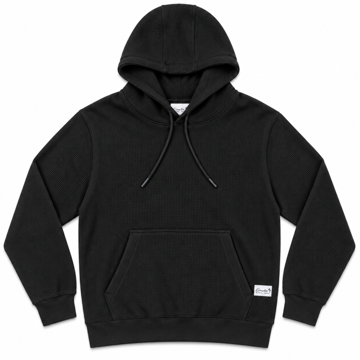 Coastal Waffle Thermal Hoodie (Black, Sage, and Sand)