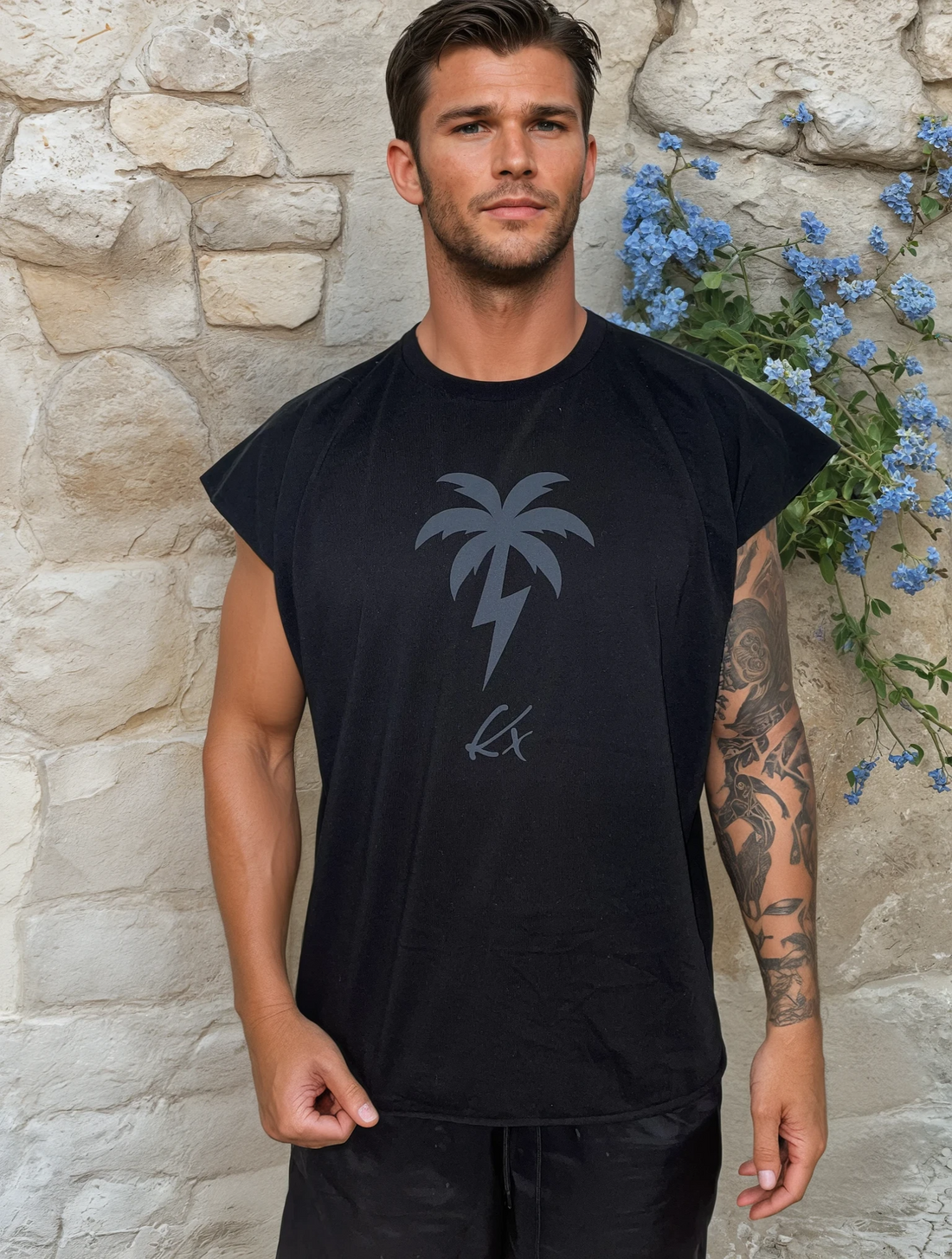 KX Thunder Palm Muscle Tee Bundle (Black and White)