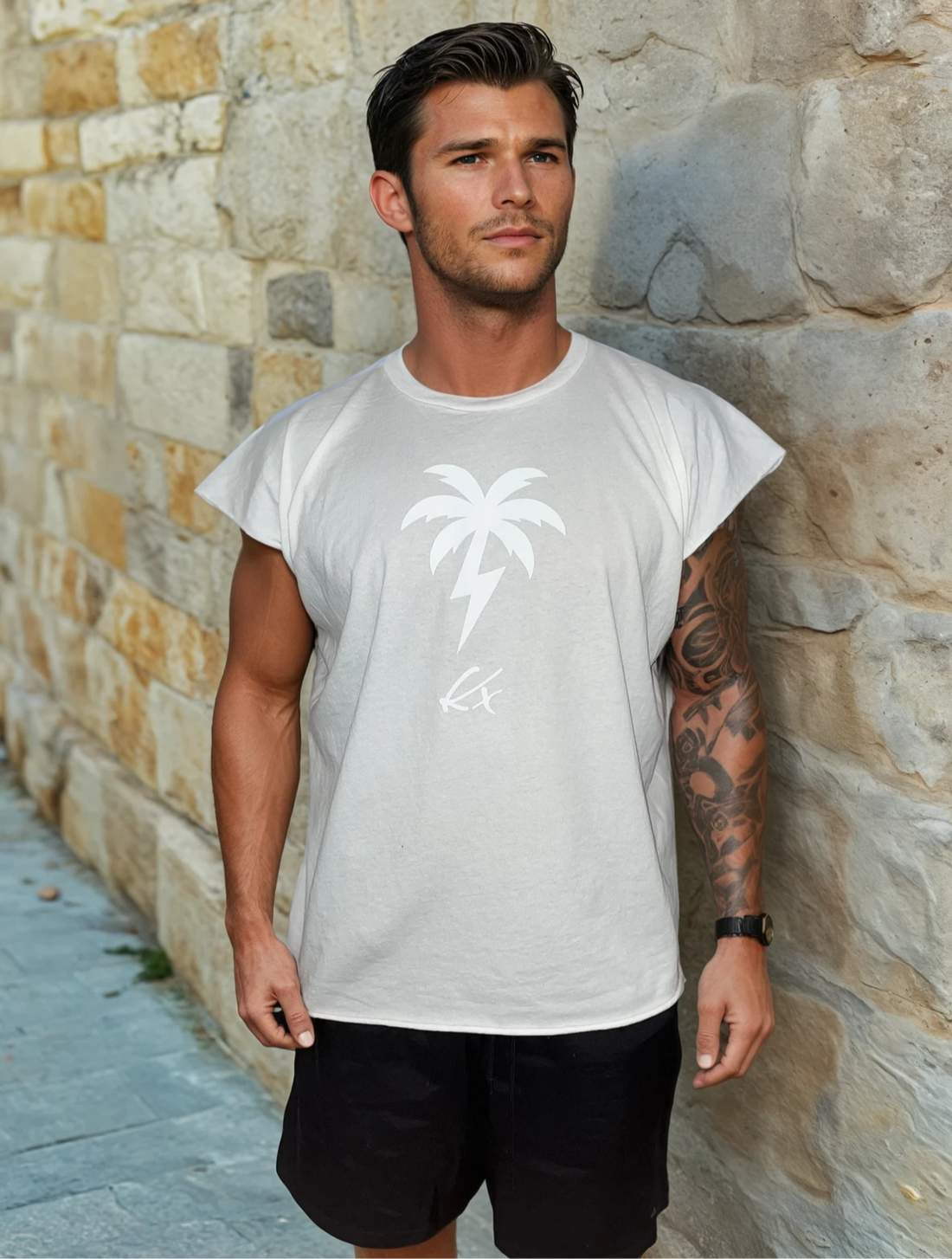 KX Thunder Palm Muscle Tee Bundle (Black and White)