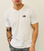 "Elevate Your Energy" on our 4 Corners Vneck (White)
