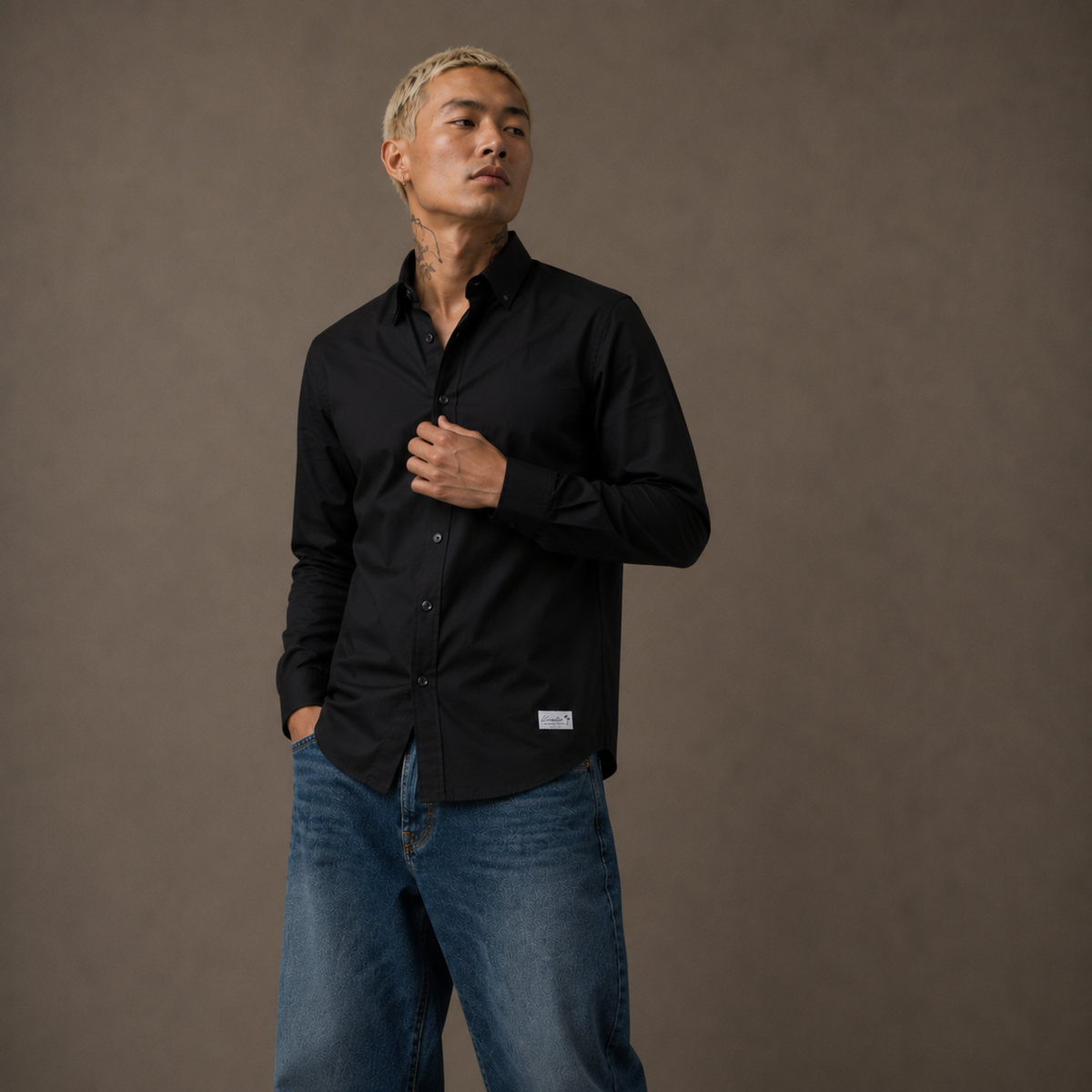 Cove Button Down (Night Black)