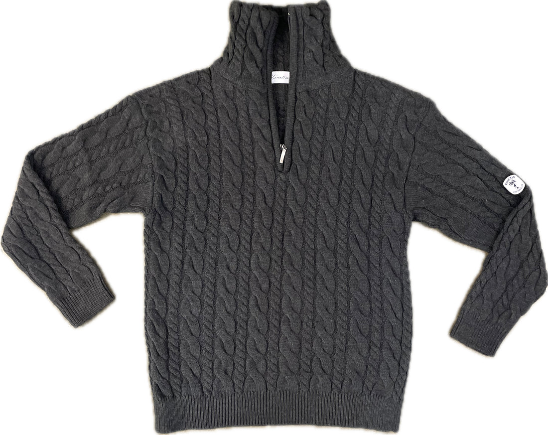 Crescent Bay Zip Sweater (Steel Gray)