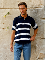Del Mar Zip Polo (Black and White)