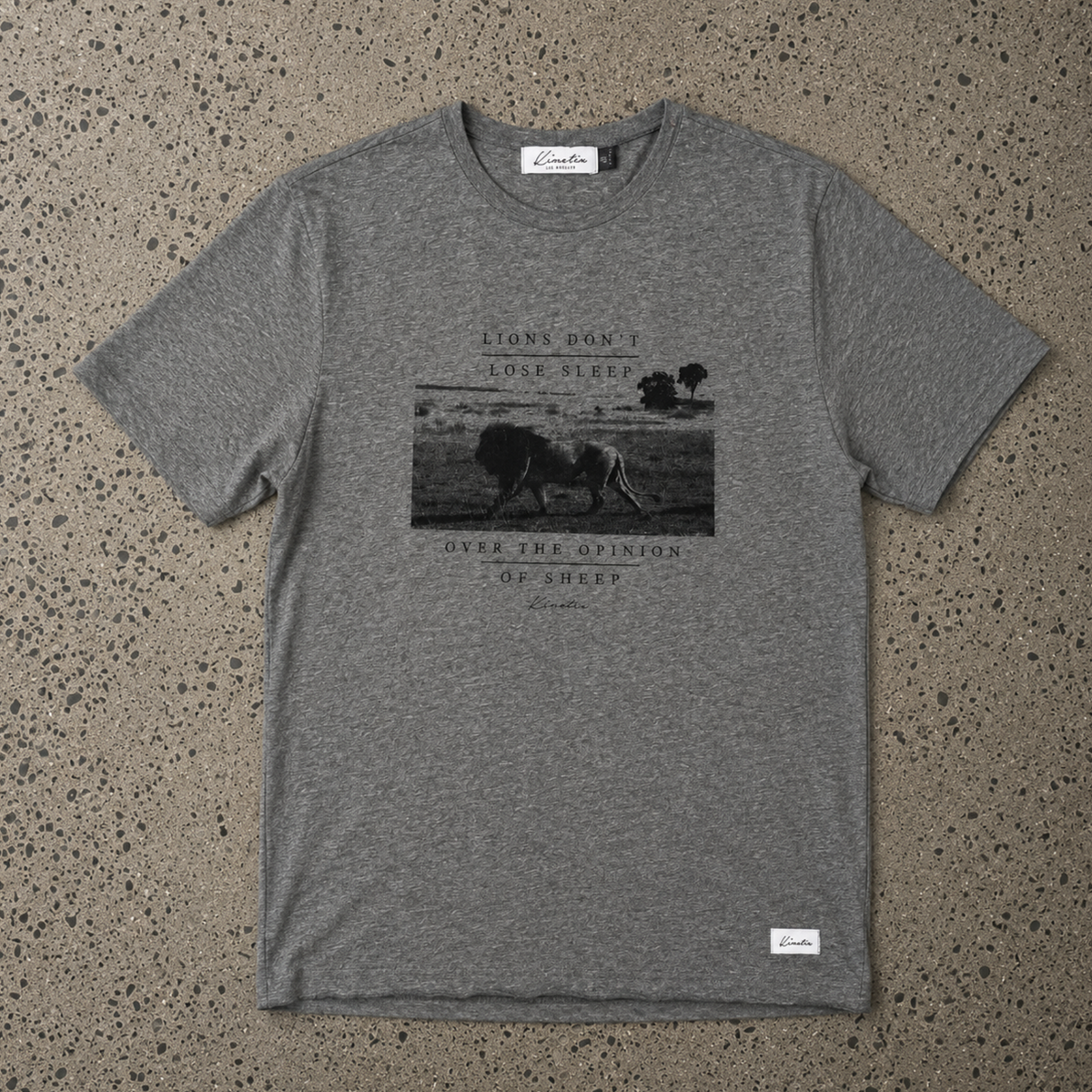 Lion's Don't Lose Sleep Over The Opinion of Sheep Organic Tee (Grey)