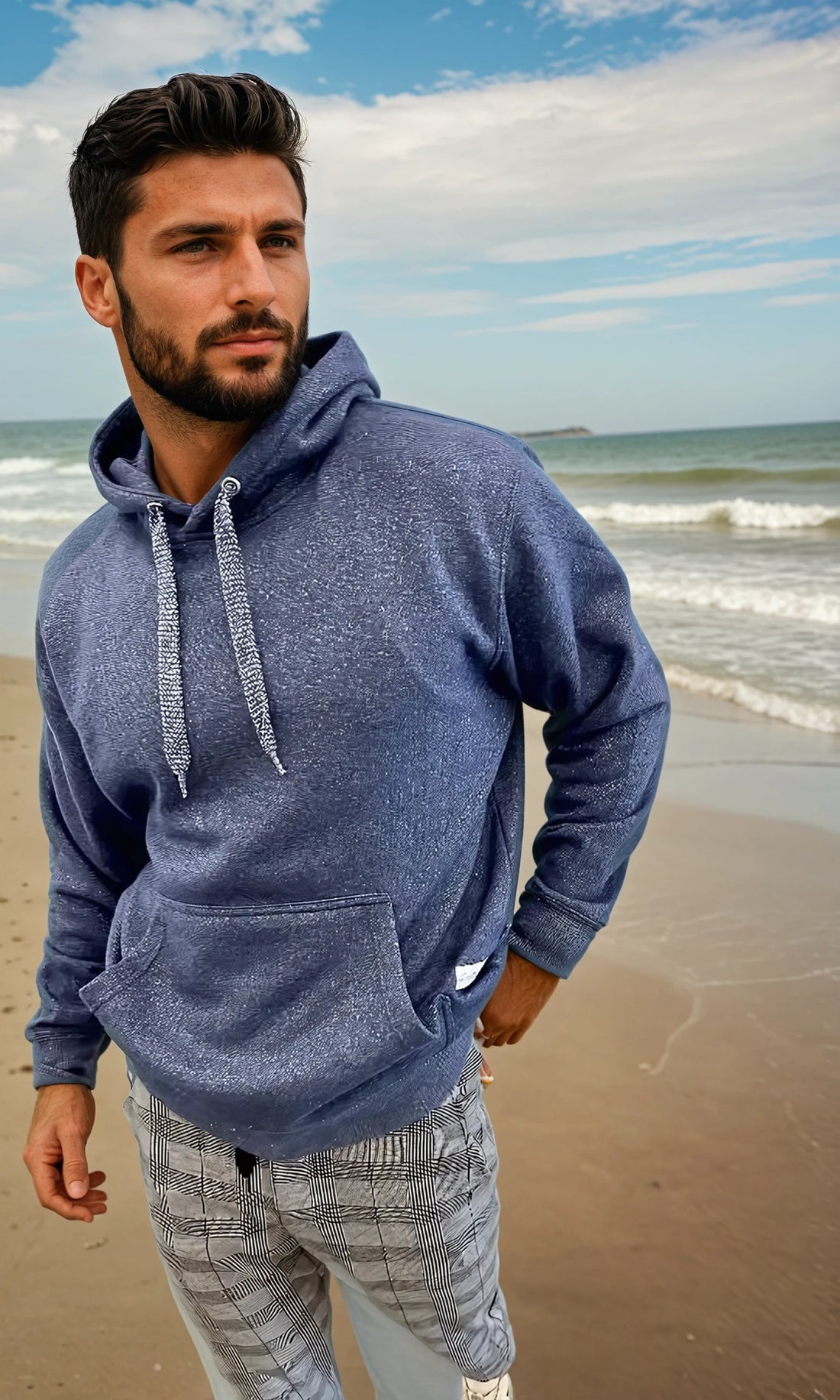 Half Moon Hoodie (Heather Navy)