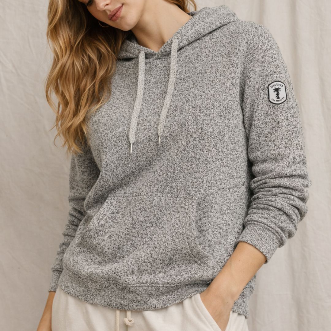 Women's Half Moon Hoodie (Heather Salt & Pepper)
