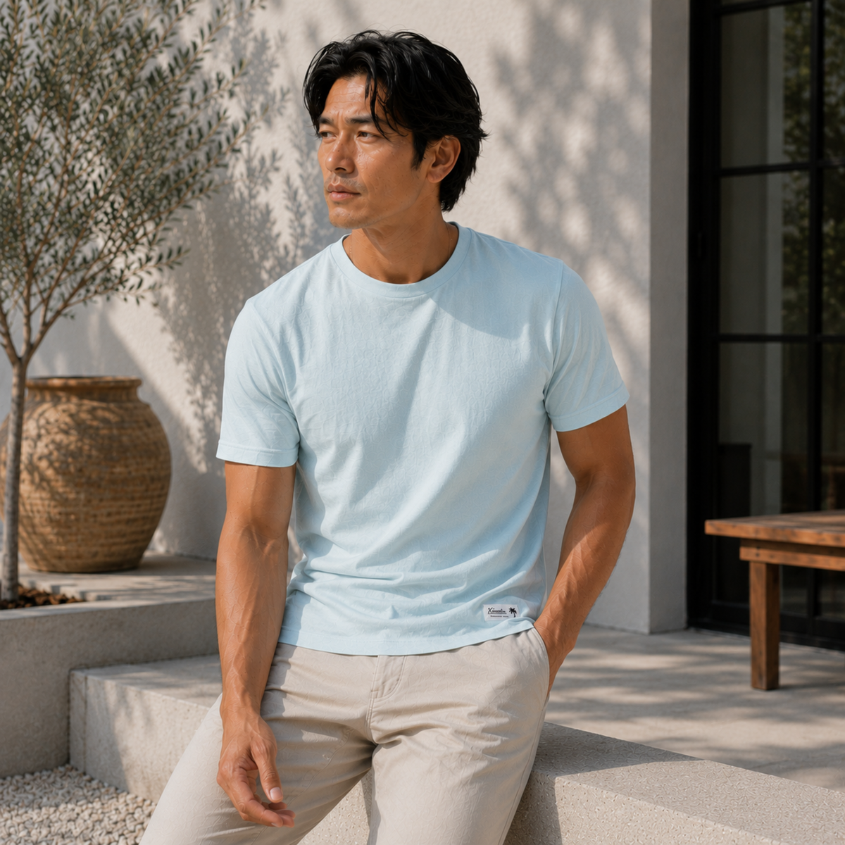 New Four Corners Tee Crew - Ice Blue