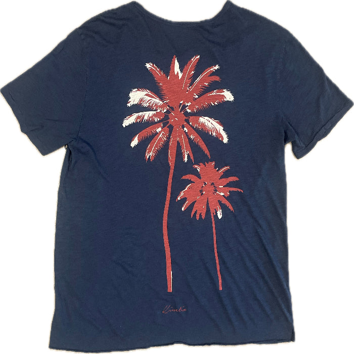 Beach Palms on our 4 Corners V-neck (Egyptian Blue)