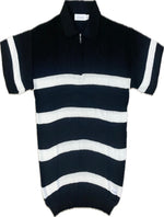 Del Mar Zip Polo (Black and White)