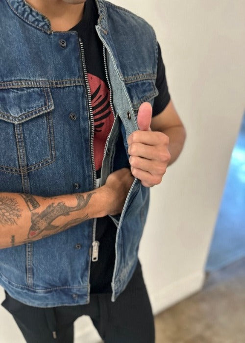 Jardin Utility Vest (Denim Blue)