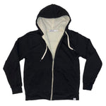Mammoth Zip Sherpa Hoodie (Black with White interior),